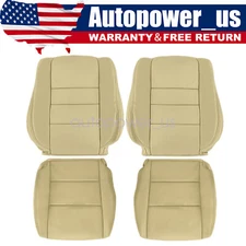 Both Side Bottom & Back Leather Seat Cover Tan Fits For 2008-2012 Honda Accord