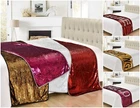 Mermaid Sequin 2 Colour Bed Runner Bedding Throw White Gold Black Pink 65x200cm