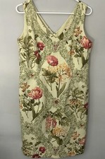 Talbots Vintage Beaded Embellish V Neck Dress Party Travel Size 12 Multicolor