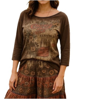 MONA LISA BRAND Chateau Blanc Chardonnay Shirt 3/4 Sleeve Large Y2K Retro VTG