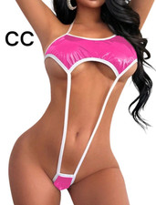 WOMEN'S 1PC PINK HALTER BODYSUIT