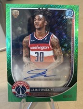 Jamir Watkins RC 2025-26 Bowman Chrome Basketball Auto /99 Green Shimmer