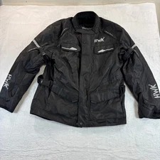 HWK Men's Motorcycle Riding Jacket Waterproof Air Vent Reflective Black Size L