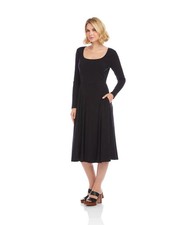 NEW KAREN KANE BLACK FIT & FLARE MIDI DRESS SIZE XL $129