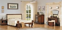 Schlafzimmer Set 5Tlg Stilvoller HolzmöBel Bett 2X Nachttische Komplett Kommode