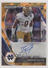 2021 Panini Prizm Draft Picks Orange Ice Daelin Hayes #DPA-DHA Auto 4lo