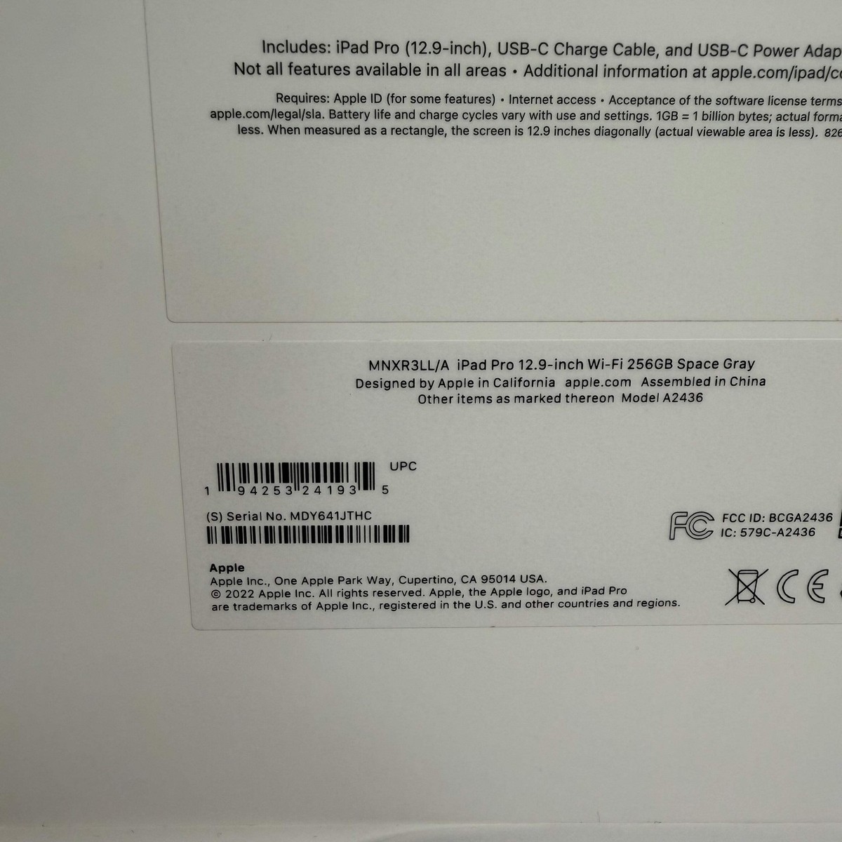 Apple iPad Pro 12.9-inch (6th generation) A2436 256 GB, Wi-Fi