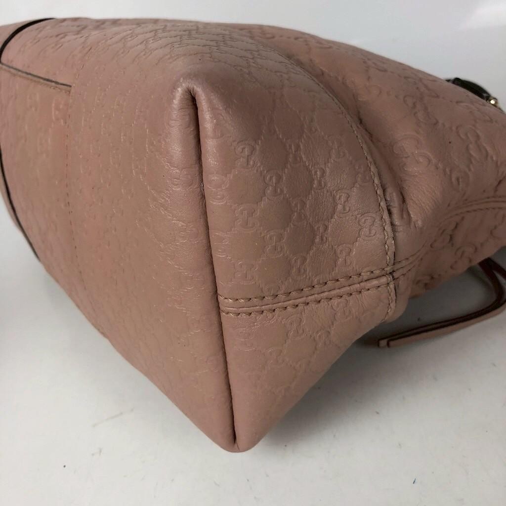 GUCCI Gucissima Leather Tote Bag Pink Beige Ladies Authentic Used thumbnail 5