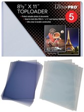 5 Ultra Pro 8.5x11 Toploaders with 5 Soft Inner Sleeves Memorabilia Photos