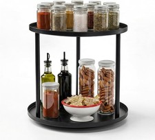 9" Lazy Susan Organizer,2 Tier Rotating Spice Rack Organization,Metal Lazy Susan