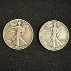 Lot Of Two (2) Walking Liberty Half Dollars 90% Silver - 1937, 1940
