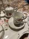 Miniature Bone Chine Rose Floral Childs Tea Set With Tray  — photo 3