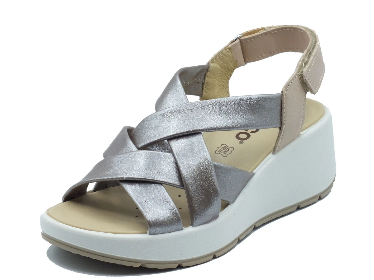 Sandali con Tacco e Plateau da Donna in Pelle Taupe - IGI&CO - Massaro