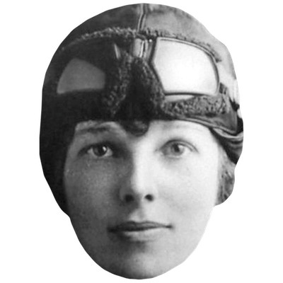 Amelia Earhart (Mütze) Big Head. Größer als das Leben Maske.