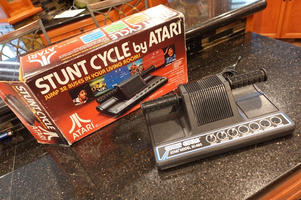 Atari Stunt Cycle is a wildly rare 1976 dedicated console with a literal motorcycle handlebar controller — a museum-worthy conversation piece almost nobody has seen in the wild.