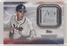 2021 Update Topps 70th Anniversary Manufactured Logo Warren Spahn Patch HOF tv5
