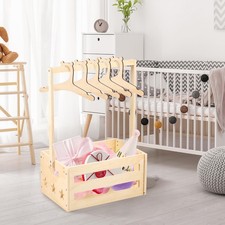 Baby Shower Crate Closet with Wooden Basket and 5 Hangers for Style C