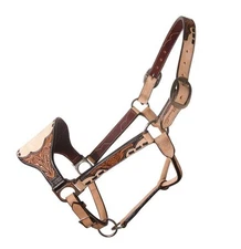 BLACK FLORAL ROUGHOUT BRONC HALTER. PROFESSIONALS CHOICE