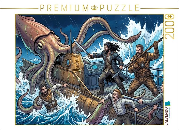 Calvendo Puzzle The Battle With The Giant Squid | 2000 Pieces, Finished Size 35.-image