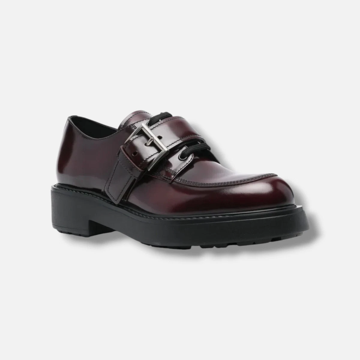 NIB PRADA 2EF020 BURNISHED BROWN TAN LEATHER BROGUE OXFORDS TREES SET 9.5 Prada Brown Leather Medallion Wingtip Shark Tooth Brogues  main image 2