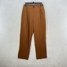 Urban Outfitters Pants Womens 4 Brown Pleated Tapered High Rise Lyocell Chino