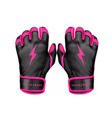 NWT BRUCE BOLT Men's Bear Series Short Cuff Batting Gloves Pink