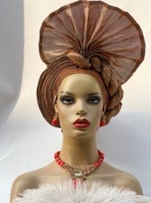Aso-Oke African Headtie Auto Gele, Headgear.