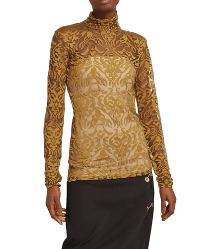 MAX MARA (Sportmax) Mustard top in Mesh Knit size S MSRP $ 435.00 - Picture 7 of 14