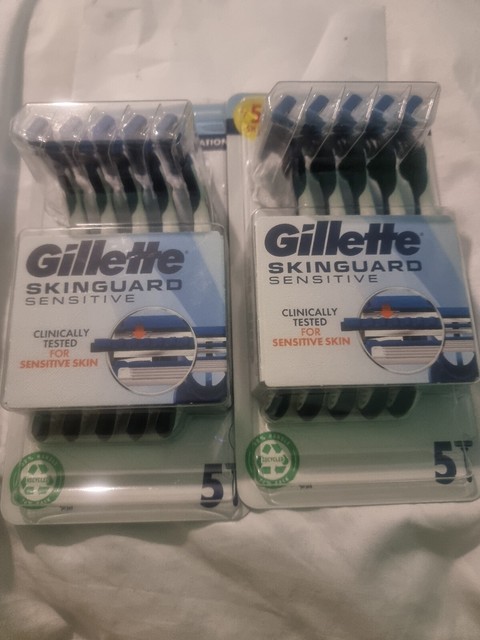 Gillette SKINGUARD Sensitive Men's Grooming Disposable Razor 2 Packs X 5 Razors Gillette SKINGUARD Sensitive Men's Grooming Disposable Razor 2 Packs X 5 Razors