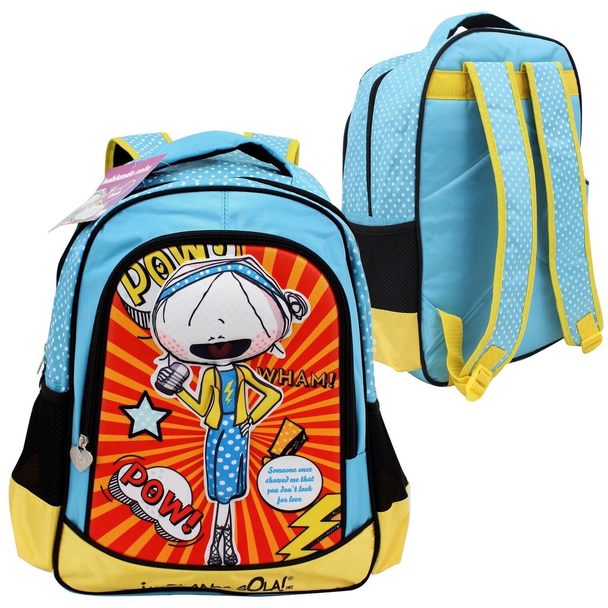 Girls Polka Dot 3D Pop Up Backpack Travel School Book bag Mochila