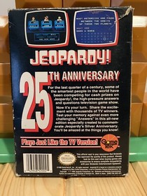Jeopardy 25th Anniversary Edition NES, 1990 Nintendo CIB W/Poster and Reg Card
