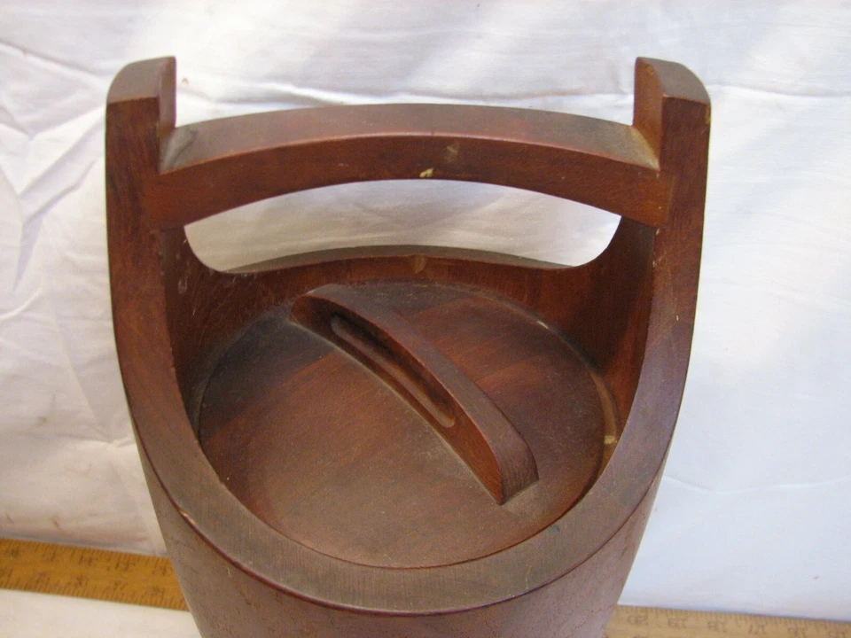 Dansk Designs Dinamarca 16" Congo Madera Enfriador de Vino Cubo de Hielo Teca IHQ Champagne Foto 2 de 4