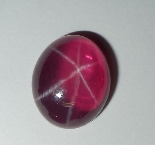 Transparent Star Ruby Oval 12x10 mm Cabochon 6 Rayed Lab-created 3 pieces Lot - Picture 6 of 12