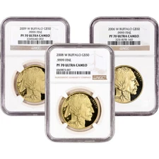 American Gold Buffalo Coin Proof 1 oz $50 - NGC PF70 Random Date and Label