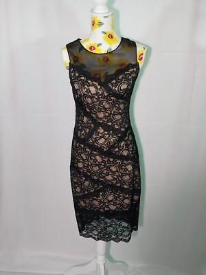 betsy adam black lace dress & Woman's 6 Cocktail/Evening Tattoo Pencil Size:16 US (48 EU) Mid Chest Neckline strapless mini black dress Comfy Pant