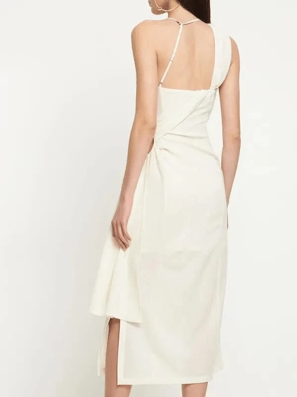Abito midi JACQUEMUS La Robe Abanada in twill di lana