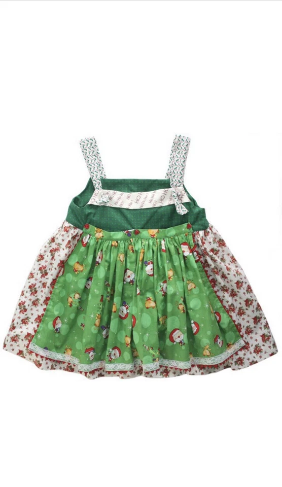 girls green Christmas dress size 6 twirl Knot Dress girl Ruffle Pants Outfit Set - Image 3 of 4