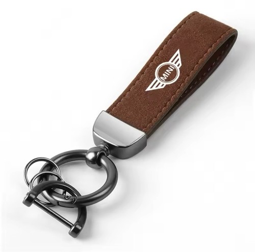 Mini Cooper Keyring Suede Leather Metal For Mini Cooper S JCW R50 R56 F56 F66 - Picture 3 of 13
