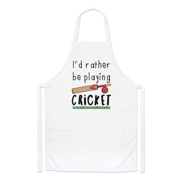 I'd Eher Sein Playing Kricket Koch SchüRze - Lustig Kochen-image