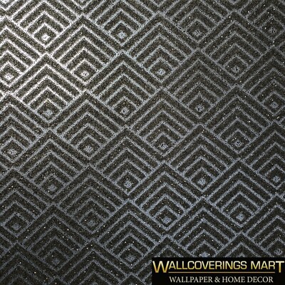 Mica Vermiculite Gray silver Arthouse Geometric triangle Natural Wallpaper rolls