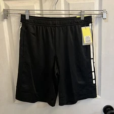 NWT All in Motion Boys Athletic Shorts XL (16) Black Kids Drawstring Pocket