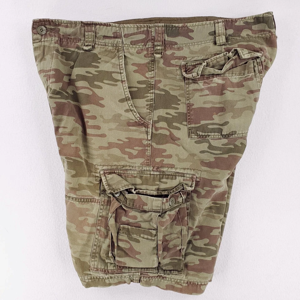 Steve Barrys Shorts Mens 38 Green Woodland Camo Cargo Utility Baggy Streetwear - Image 3 of 4