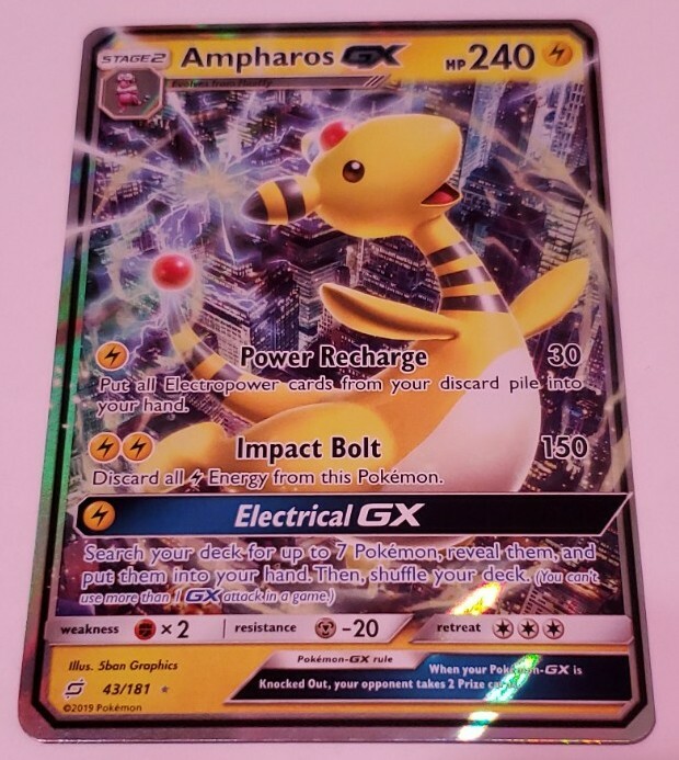 Ampharos GX - 43/181 - Ultra Rare Pokemon Sun & Moon: Team Up NM