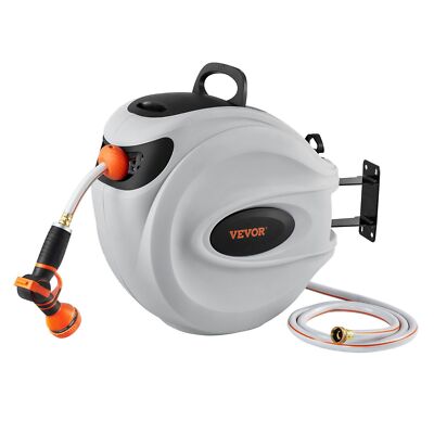 Retractable Hose Reel Water Hose Reel 115'x1/2'' 180° Swivel Wall-Mounted