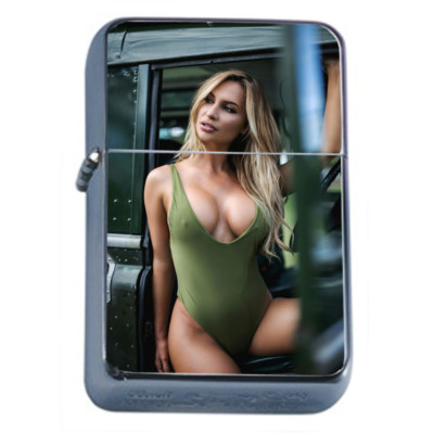Oklahoma Pin Up Girls D7 Flip Top Oil Lighter Wind Resistant 