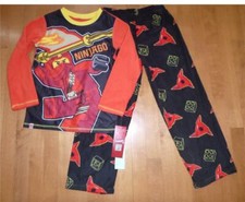 Boys Girls Lego NINJAGO 2 piece Fleece Pajamas Size XS 4/5 Med 8 NWT Pants Red