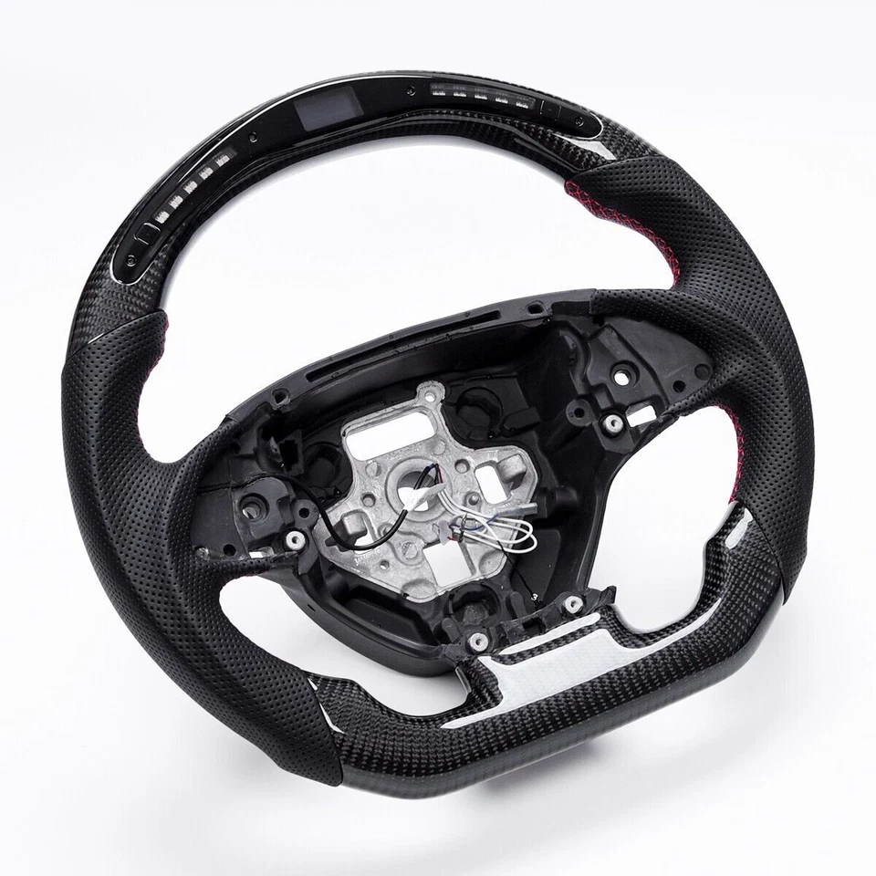 Volante deportivo LED de fibra de carbono para Chevrolet Corvette C7 ZR1 2014-2019 Foto 2 de 4