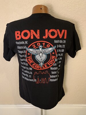 新品・BON JOVI【'2010 VIP席 限定グッズ】CIRCLE TOUR Bon Jovi The Cirlcle Tour 2010 Double Sided T-shirt. Size