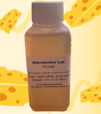Vegetarisches Lab 100ml inkl. 3ml Pipette, Käselab, Lab, Labextrakt, Käse
