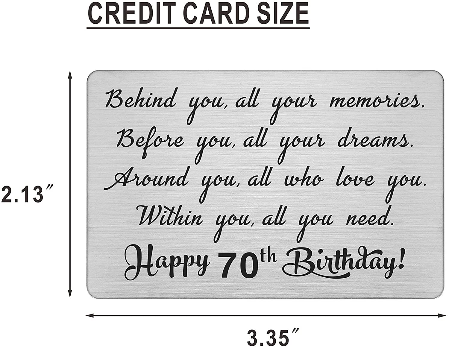70Th Year Old Birthday Gifts for Women Men, Happy Birthday Engraved Wallet  Card | eBay